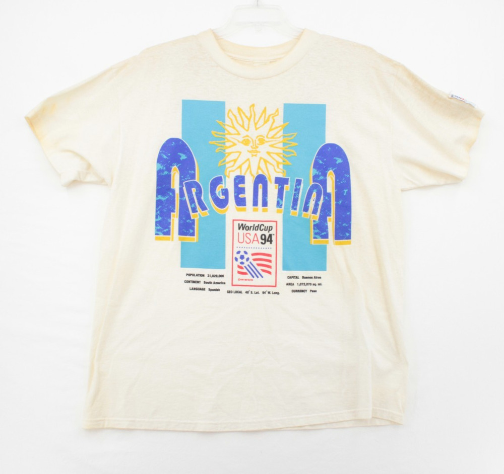 RARE Vintage 1994 World Cup Argentina Soccer Mens T Shirt Size XL 1994